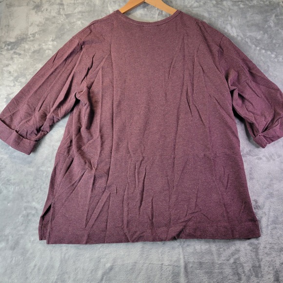 J Jill Pure Jill Womens L Plum Pima Cotton Modal Stretch Knit Tunic Top - Picture 9 of 11